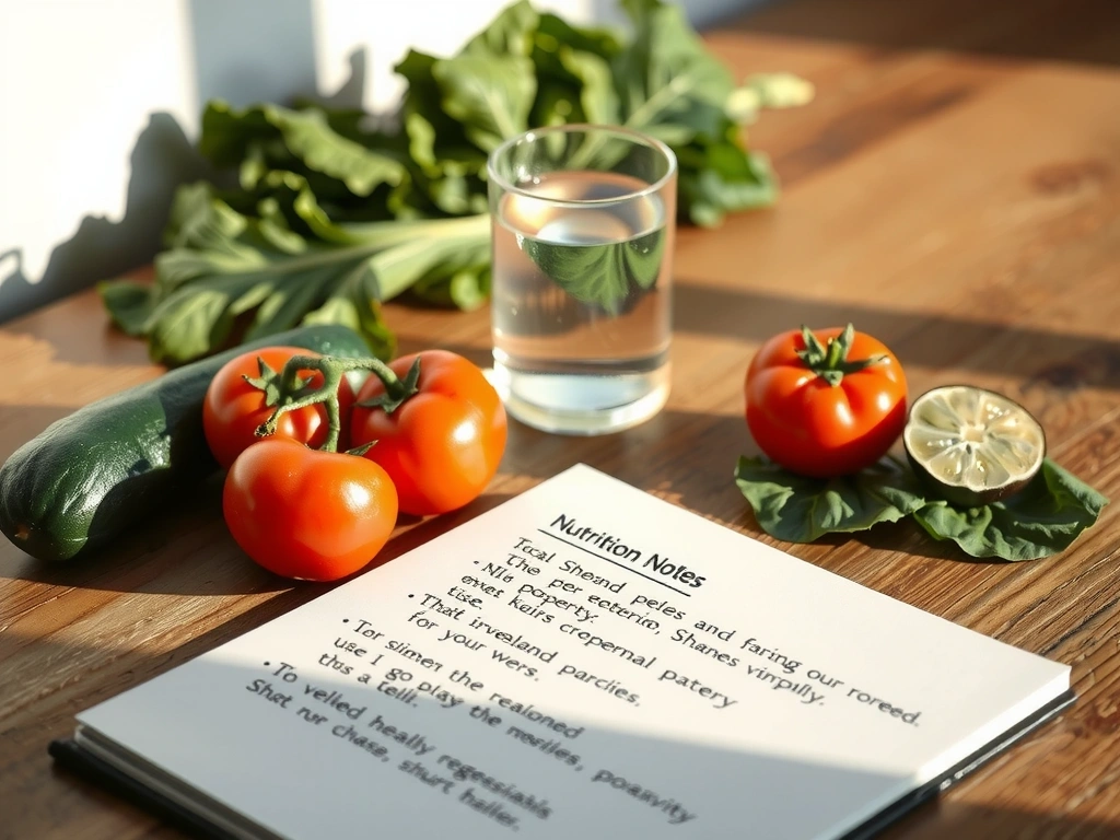 Radni stol s bilješkama i svježim namirnicama